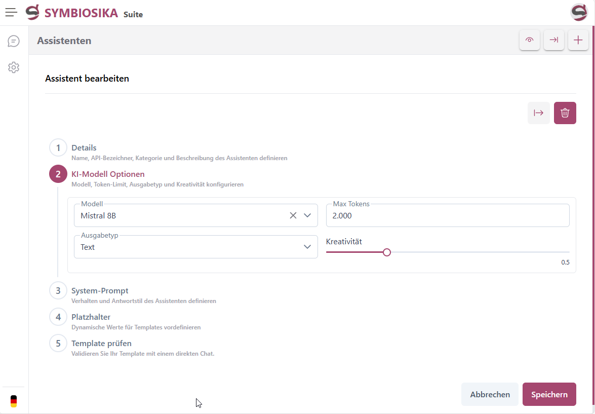 KI-Assistenten Screenshot